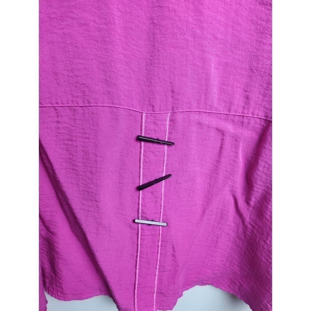 Ali Miles Button front back pink Blouse Lagenlook Boho sz L - Picture 5 of 9